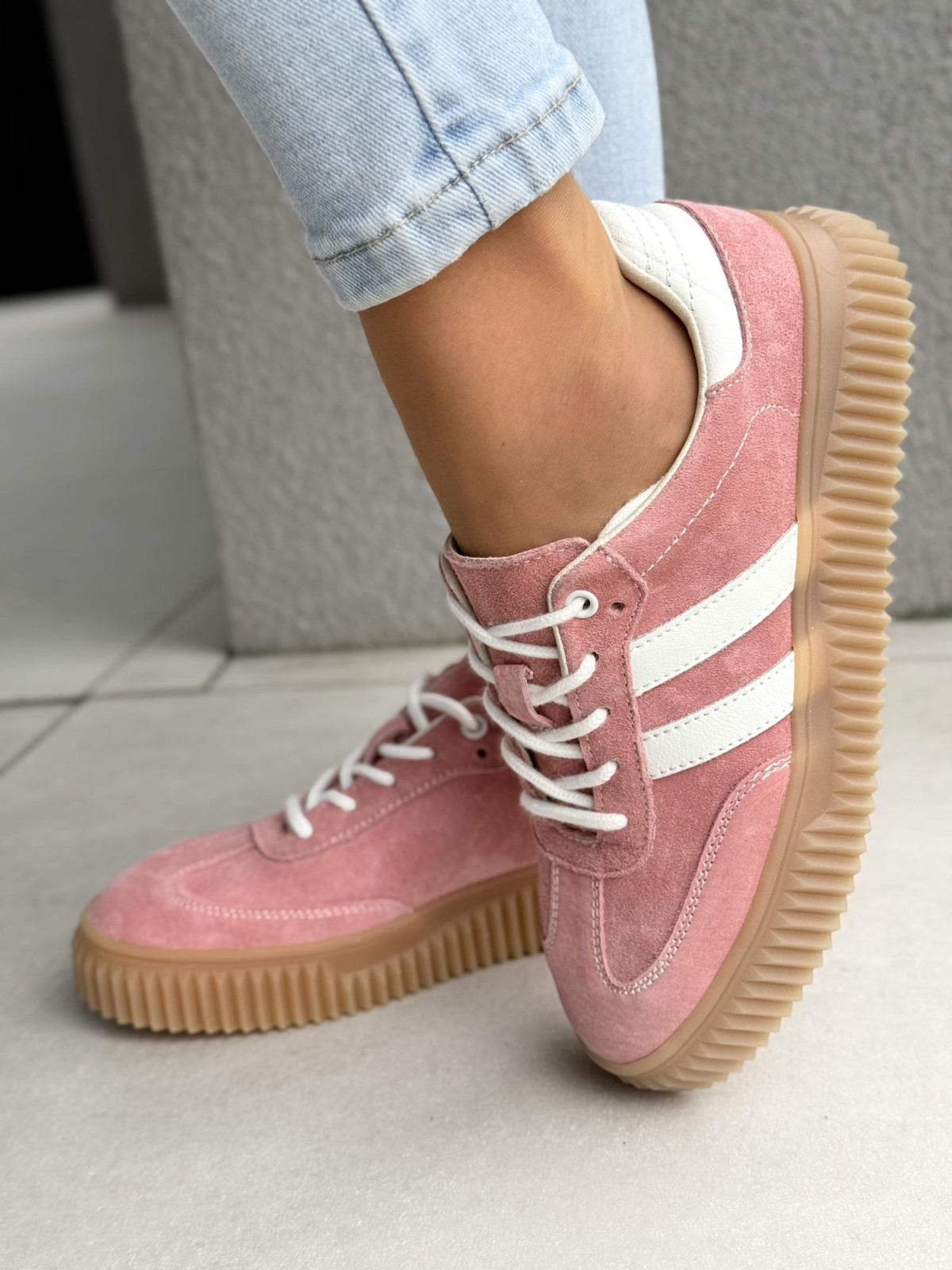 Sneakersy damskie ze skóry naturalnej