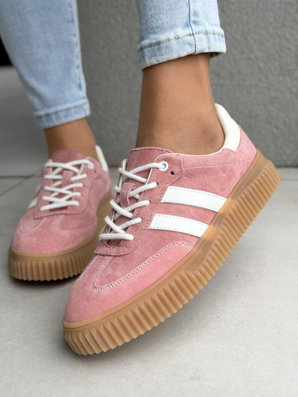 Sneakersy damskie ze skóry naturalnej