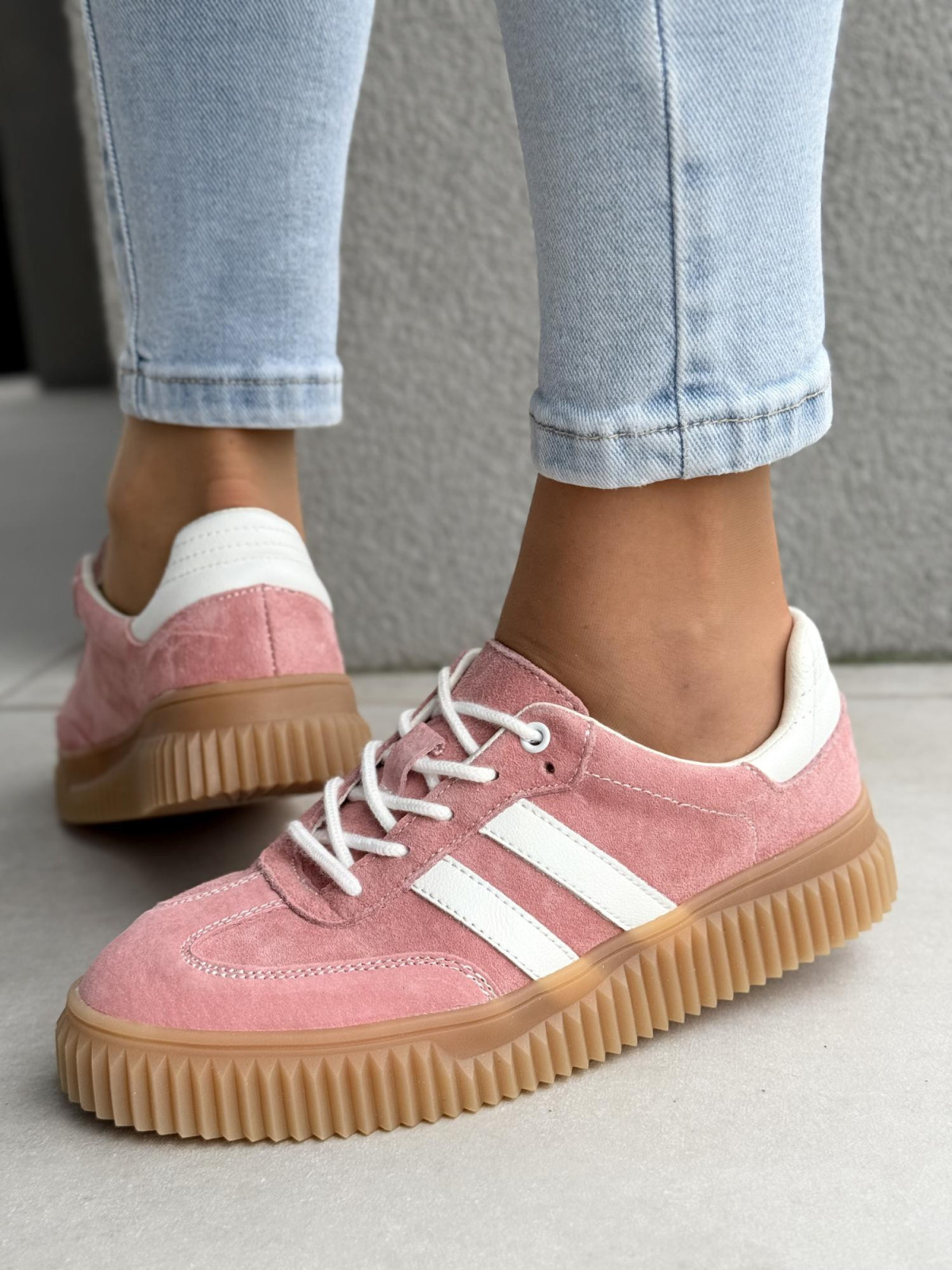 Sneakersy damskie ze skóry naturalnej