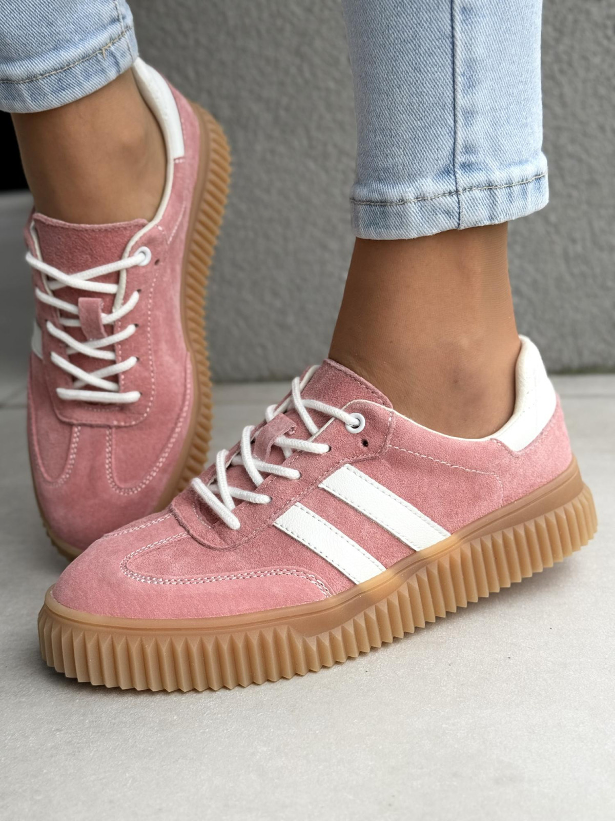 Sneakersy damskie ze skóry naturalnej