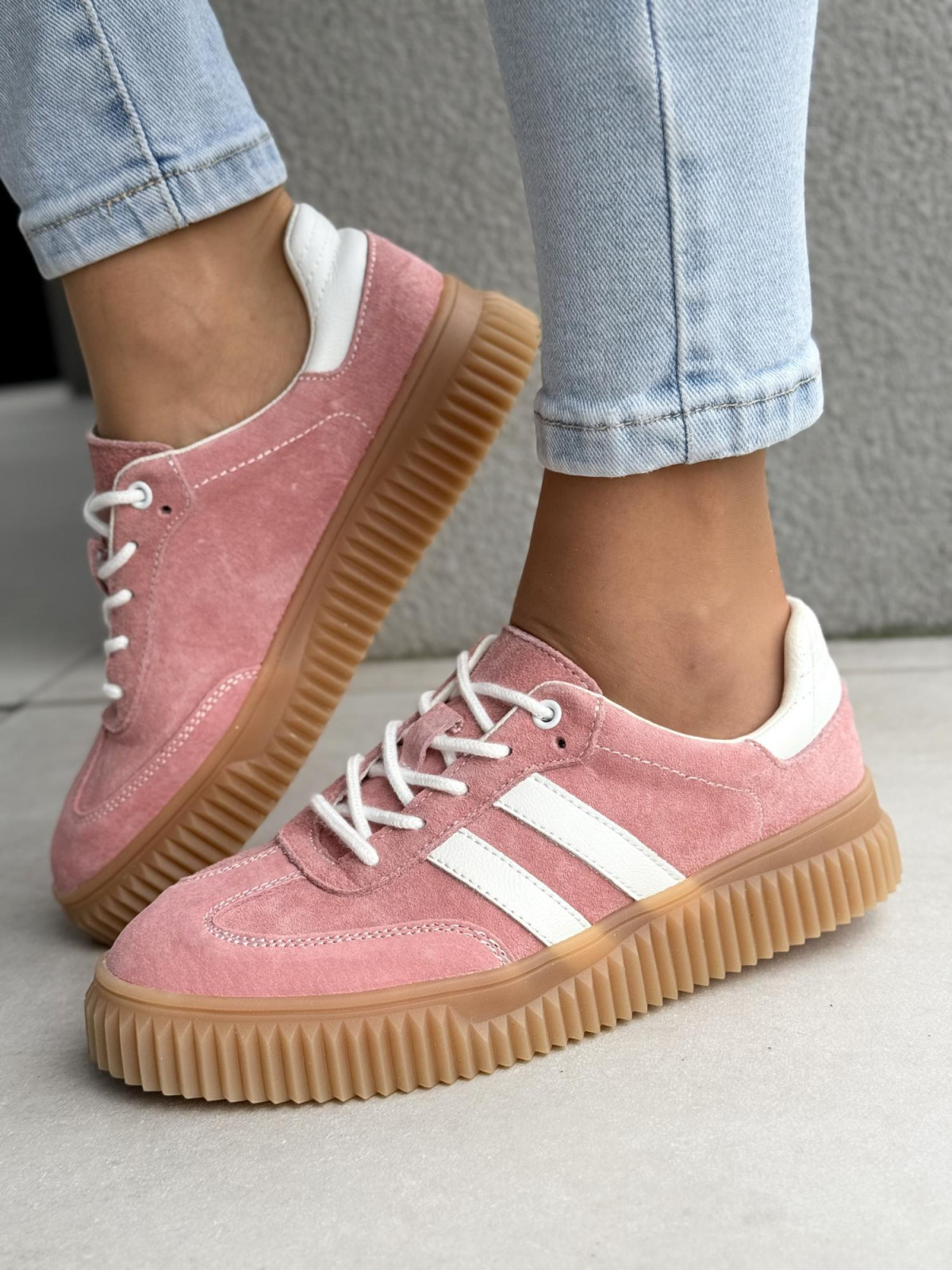 Sneakersy damskie ze skóry naturalnej