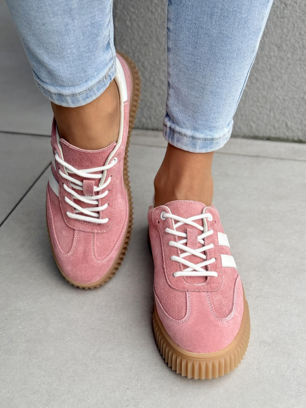 Sneakersy damskie ze skóry naturalnej