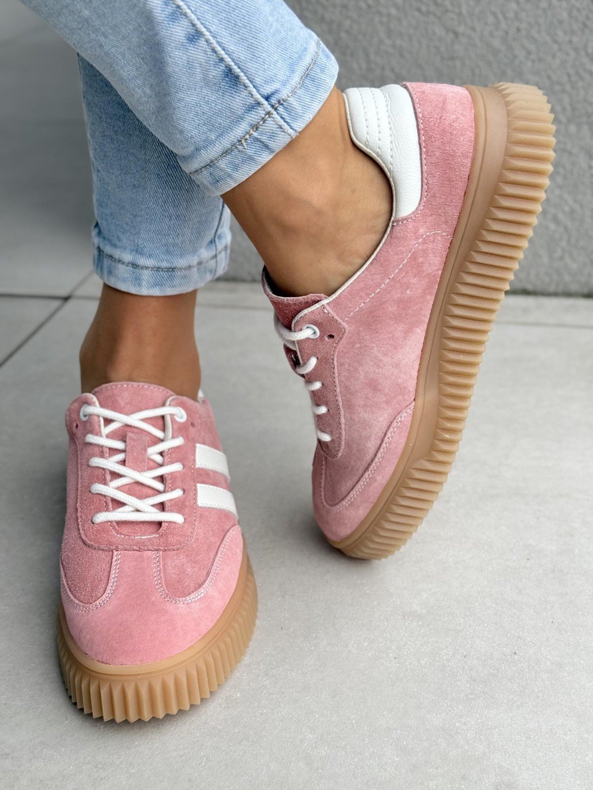 Sneakersy damskie ze skóry naturalnej