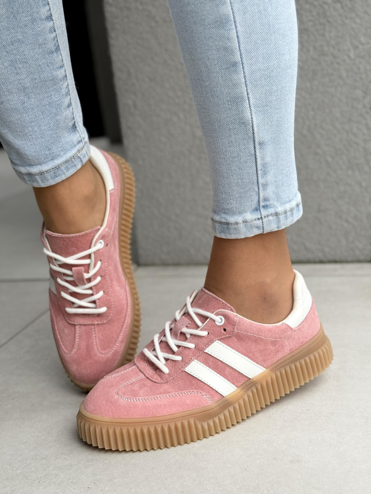 Sneakersy damskie ze skóry naturalnej