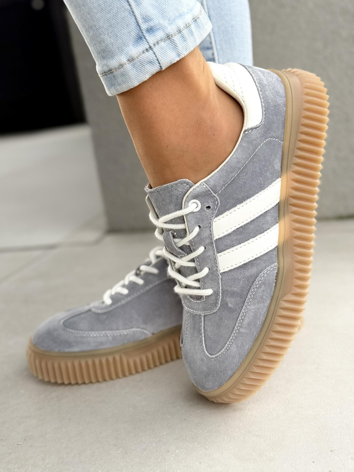 Sneakersy damskie ze skóry naturalnej