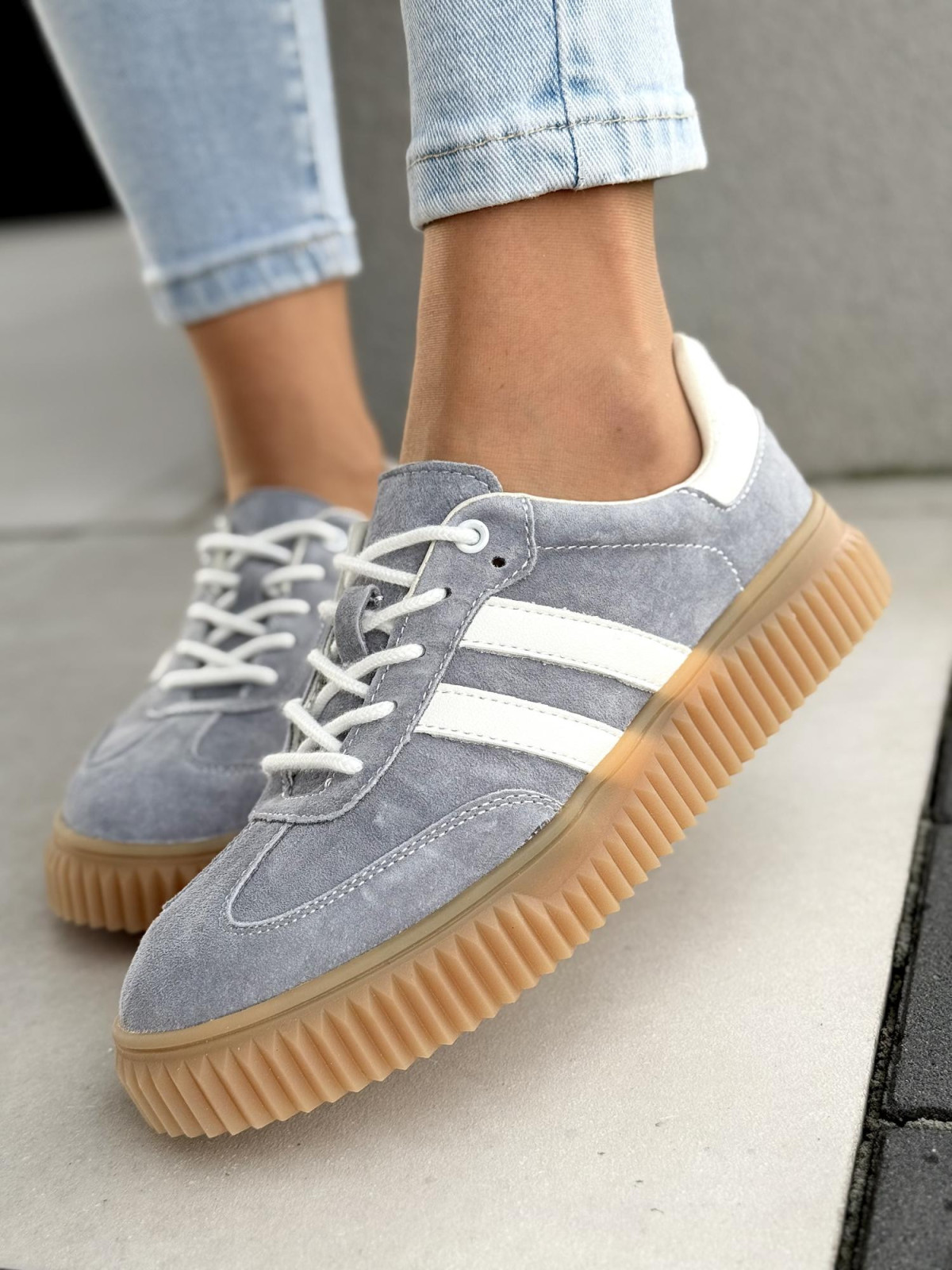 Sneakersy damskie ze skóry naturalnej