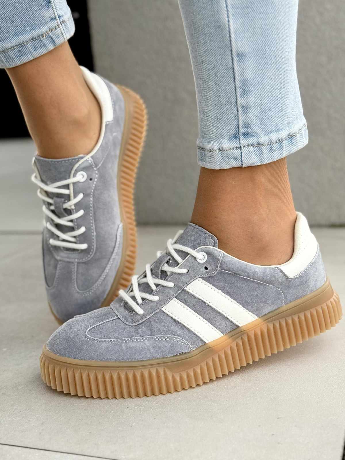 Sneakersy damskie ze skóry naturalnej