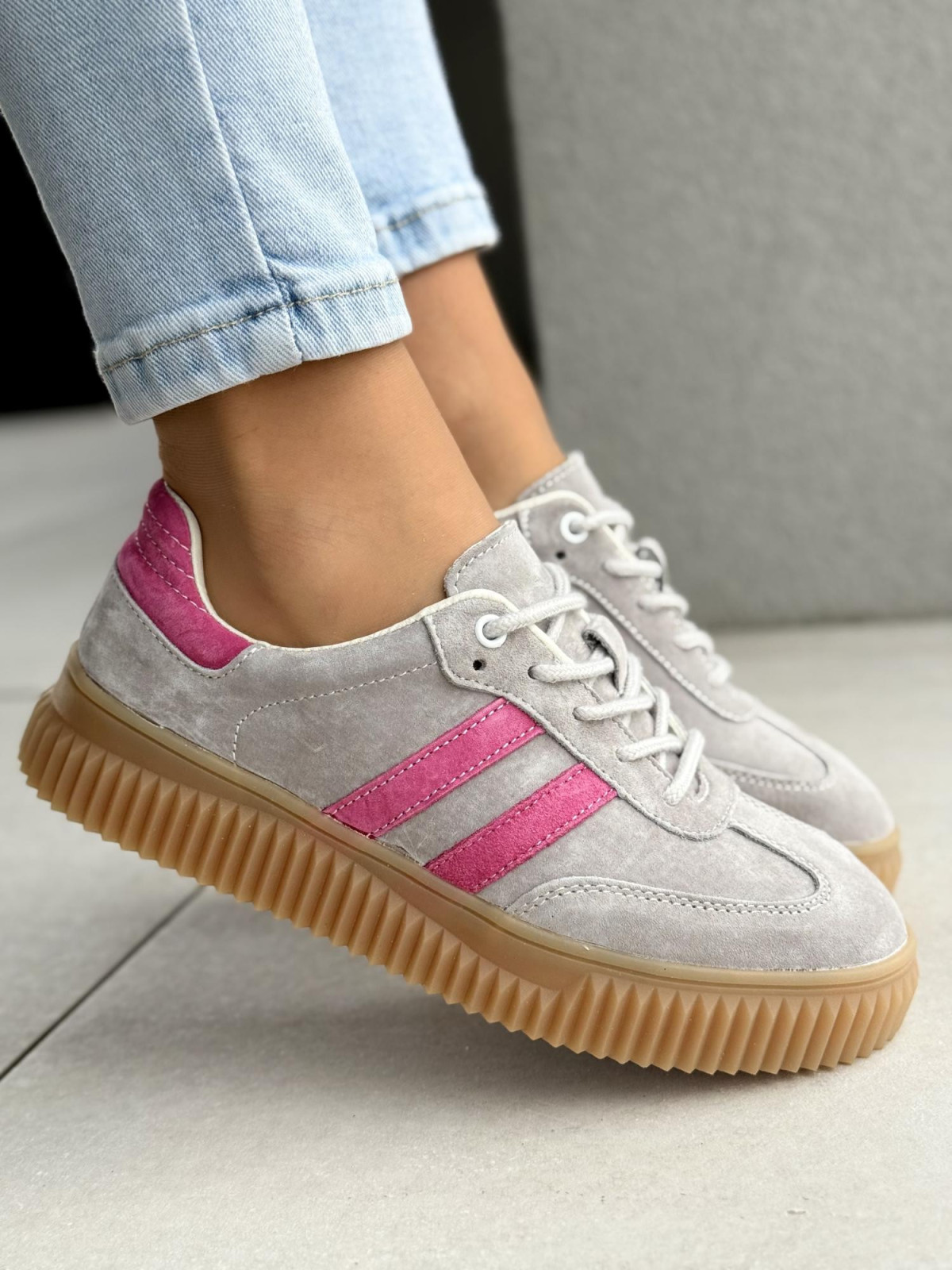 Sneakersy damskie ze skóry naturalnej