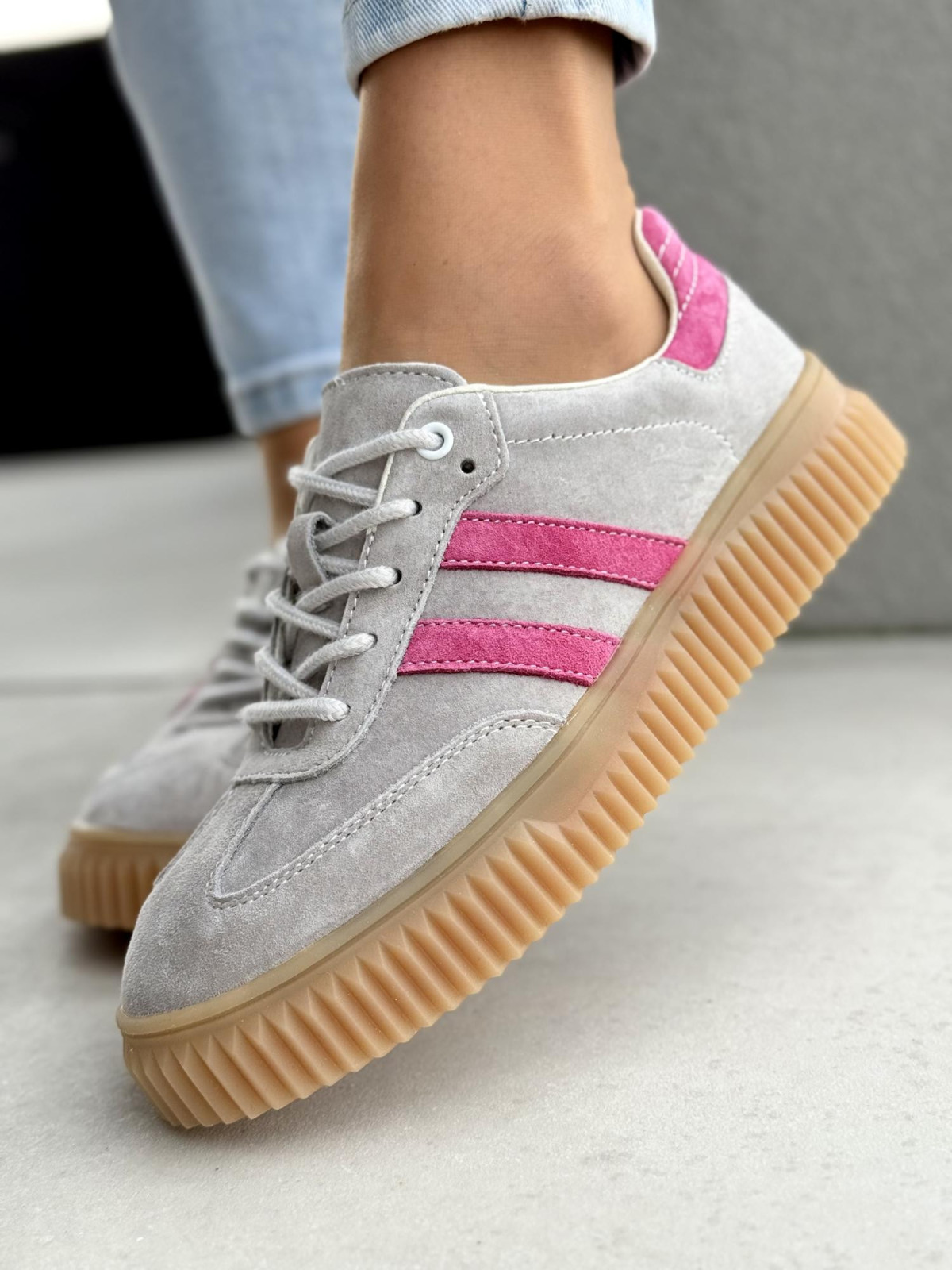 Sneakersy damskie ze skóry naturalnej