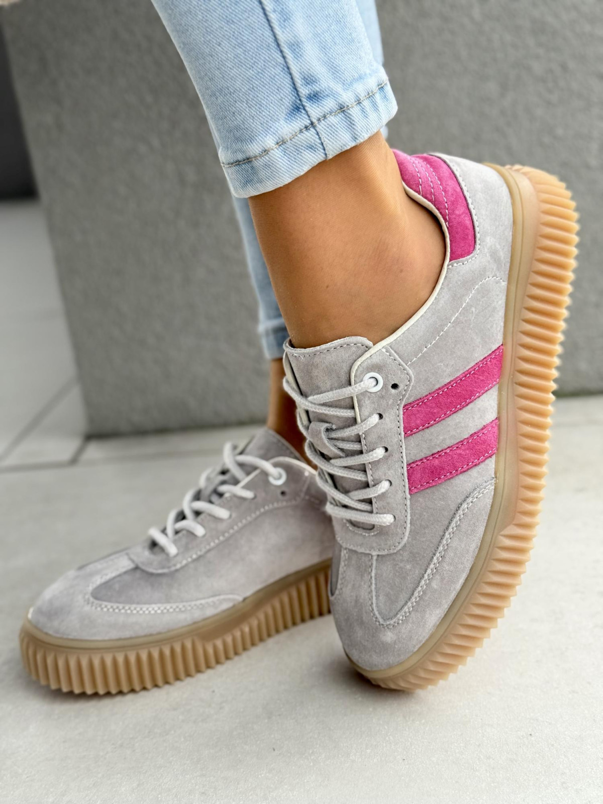 Sneakersy damskie ze skóry naturalnej