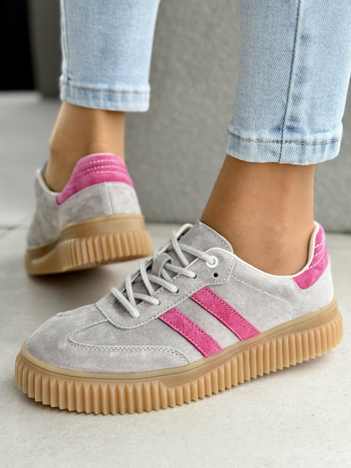 Sneakersy damskie ze skóry naturalnej