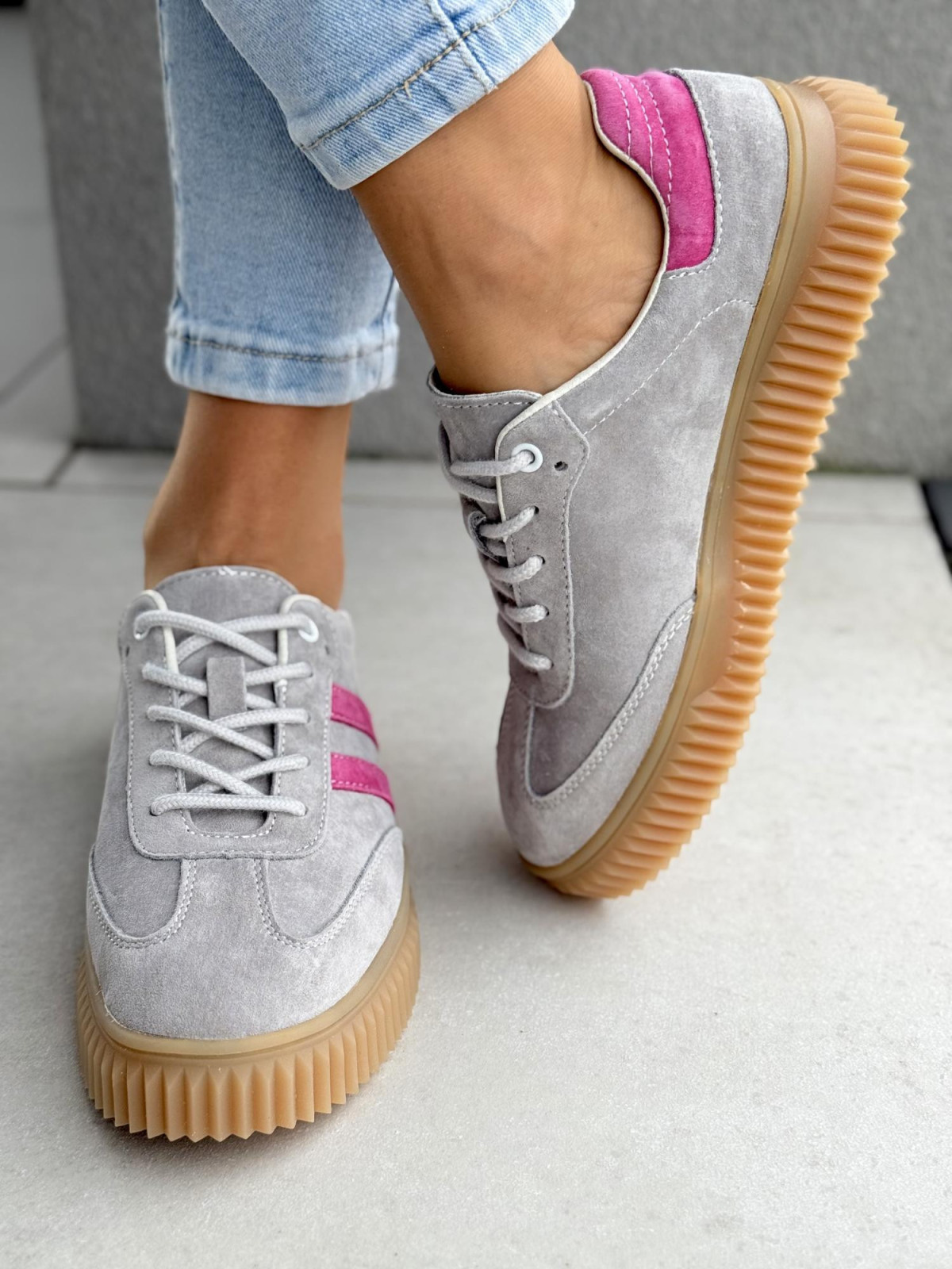 Sneakersy damskie ze skóry naturalnej