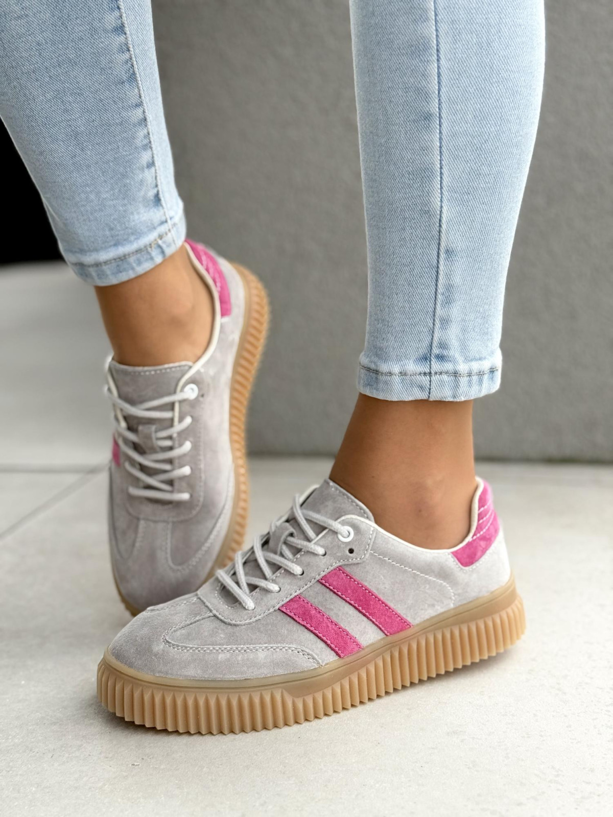 Sneakersy damskie ze skóry naturalnej