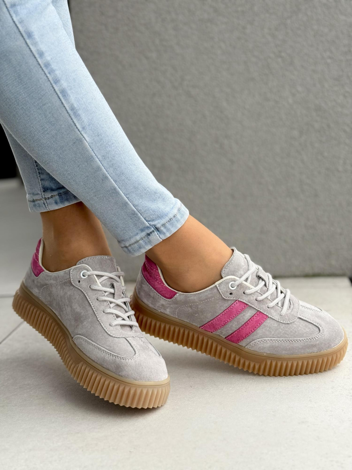 Sneakersy damskie ze skóry naturalnej