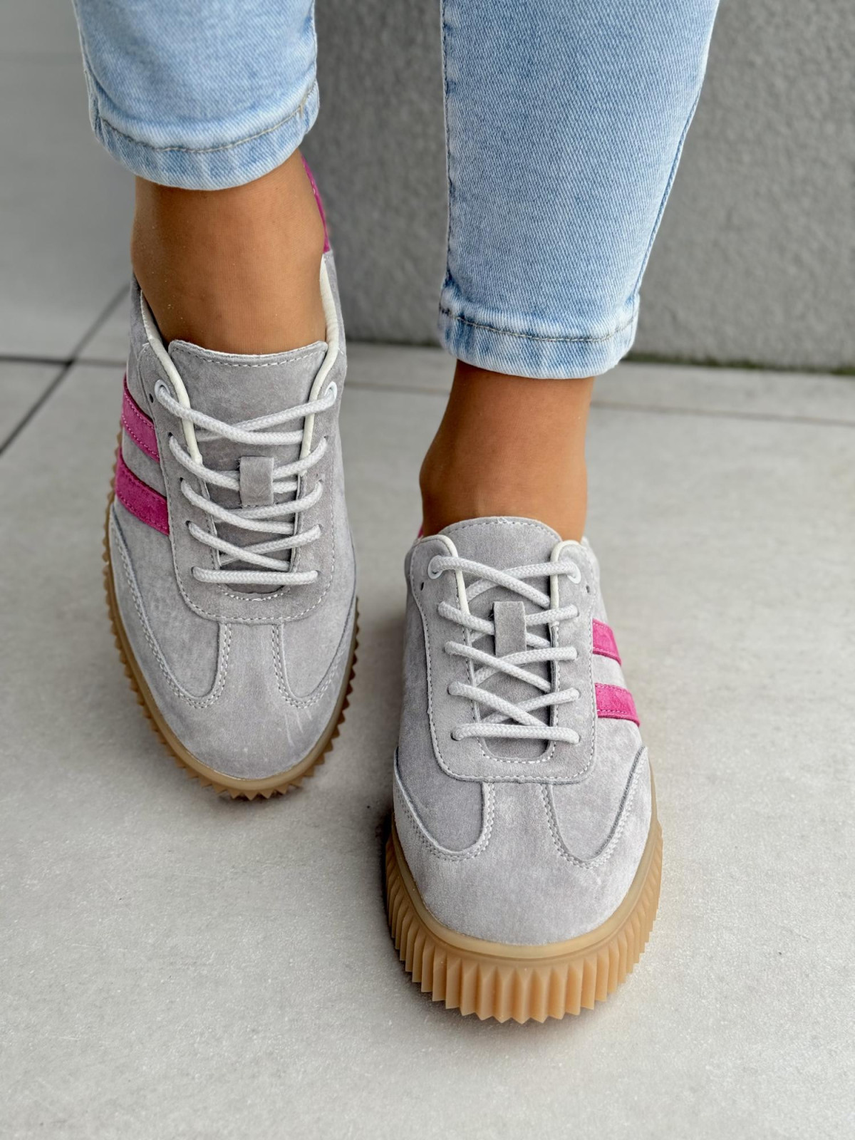 Sneakersy damskie ze skóry naturalnej