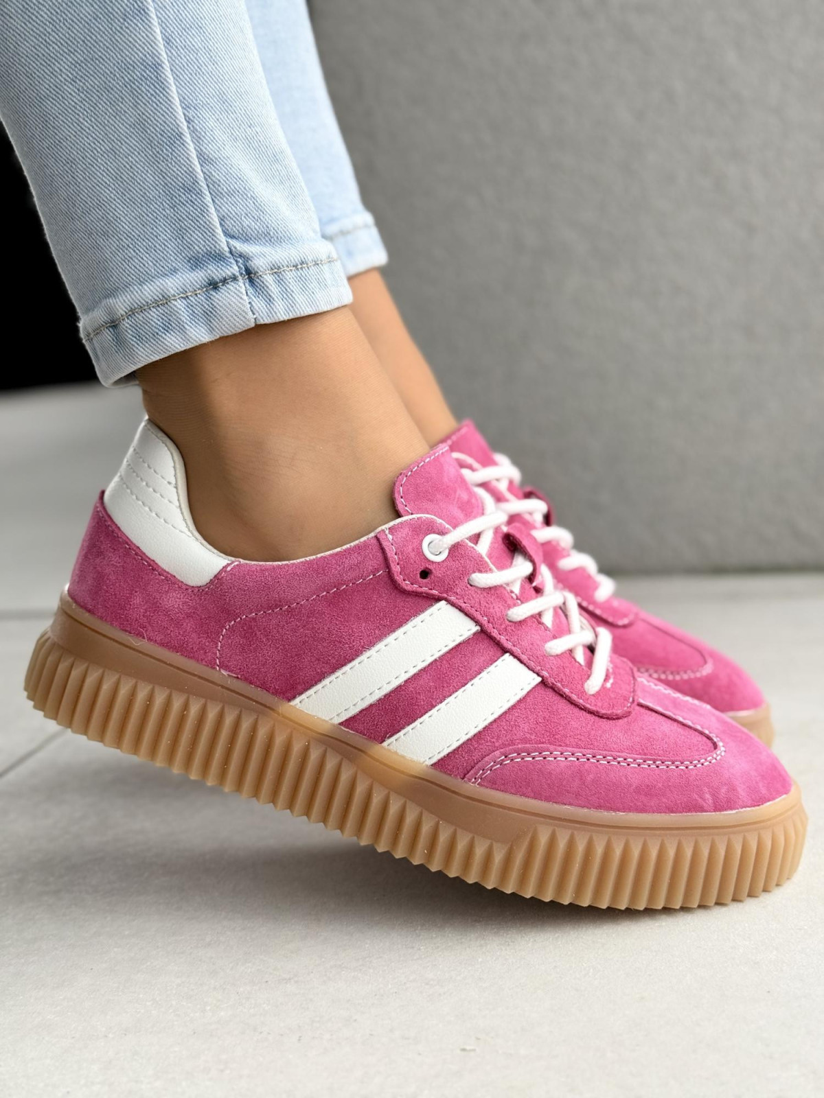 Sneakersy damskie ze skóry naturalnej