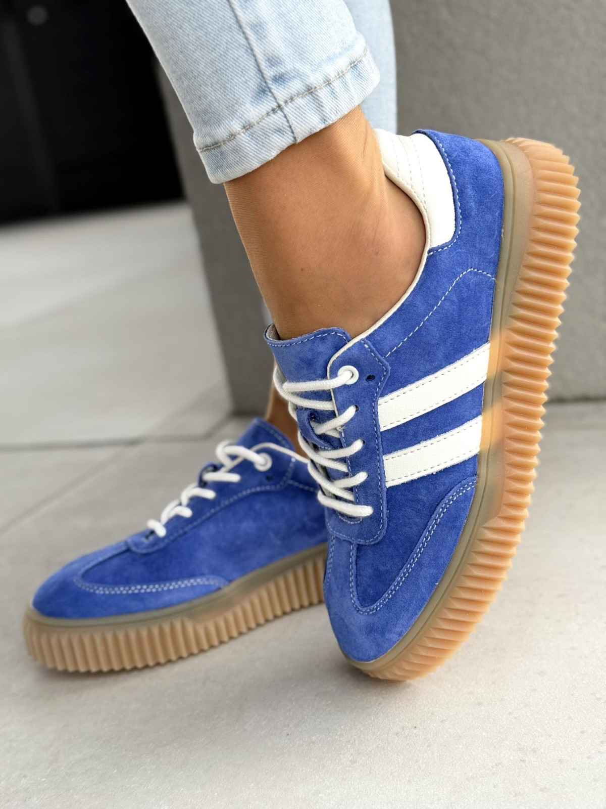 Sneakersy damskie ze skóry naturalnej