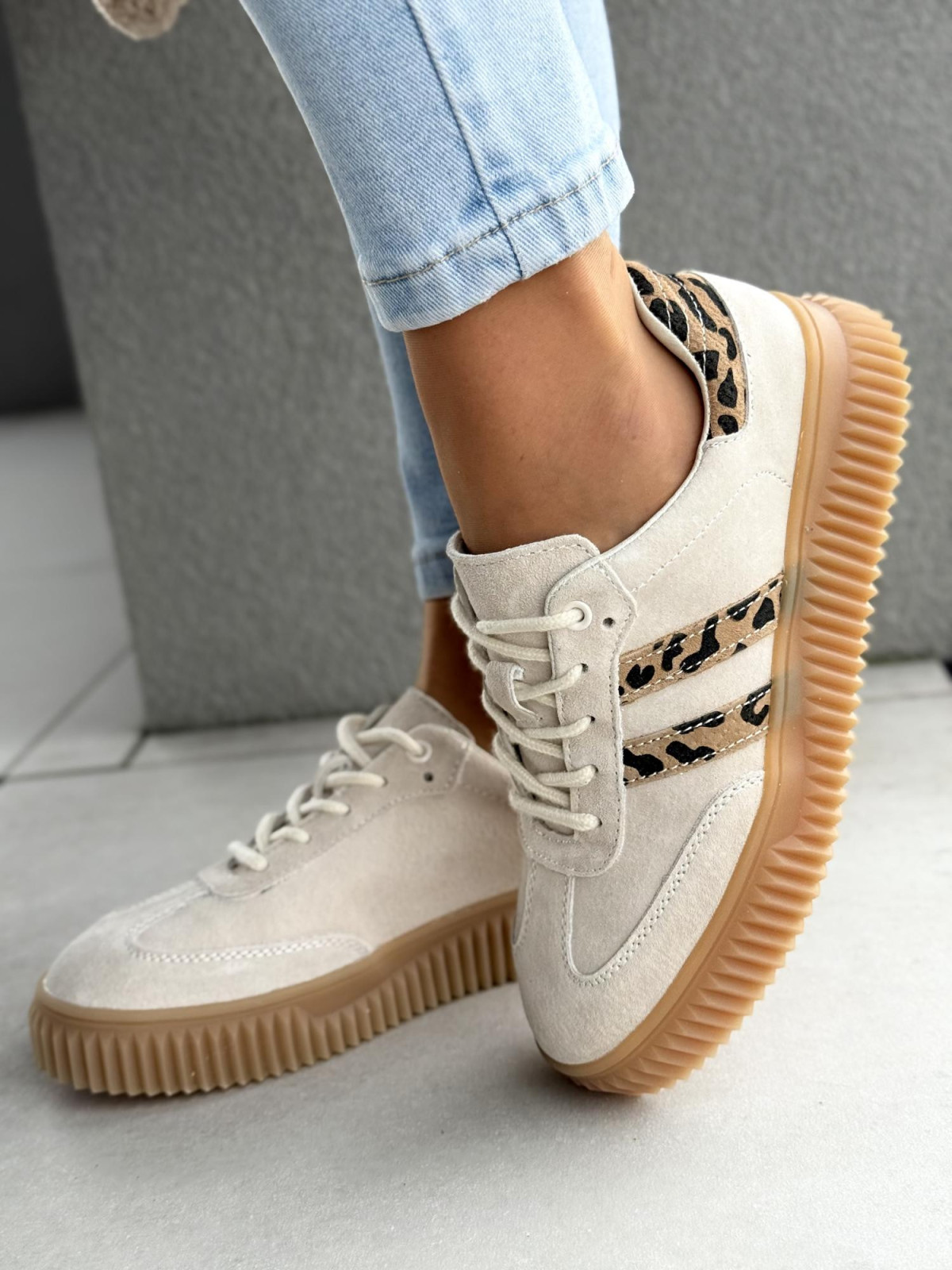 Sneakersy damskie ze skóry naturalnej