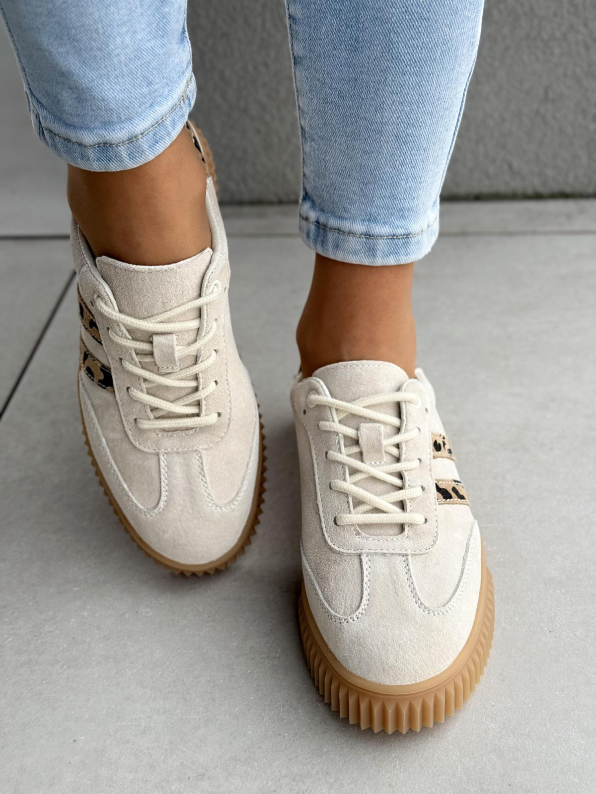 Sneakersy damskie ze skóry naturalnej