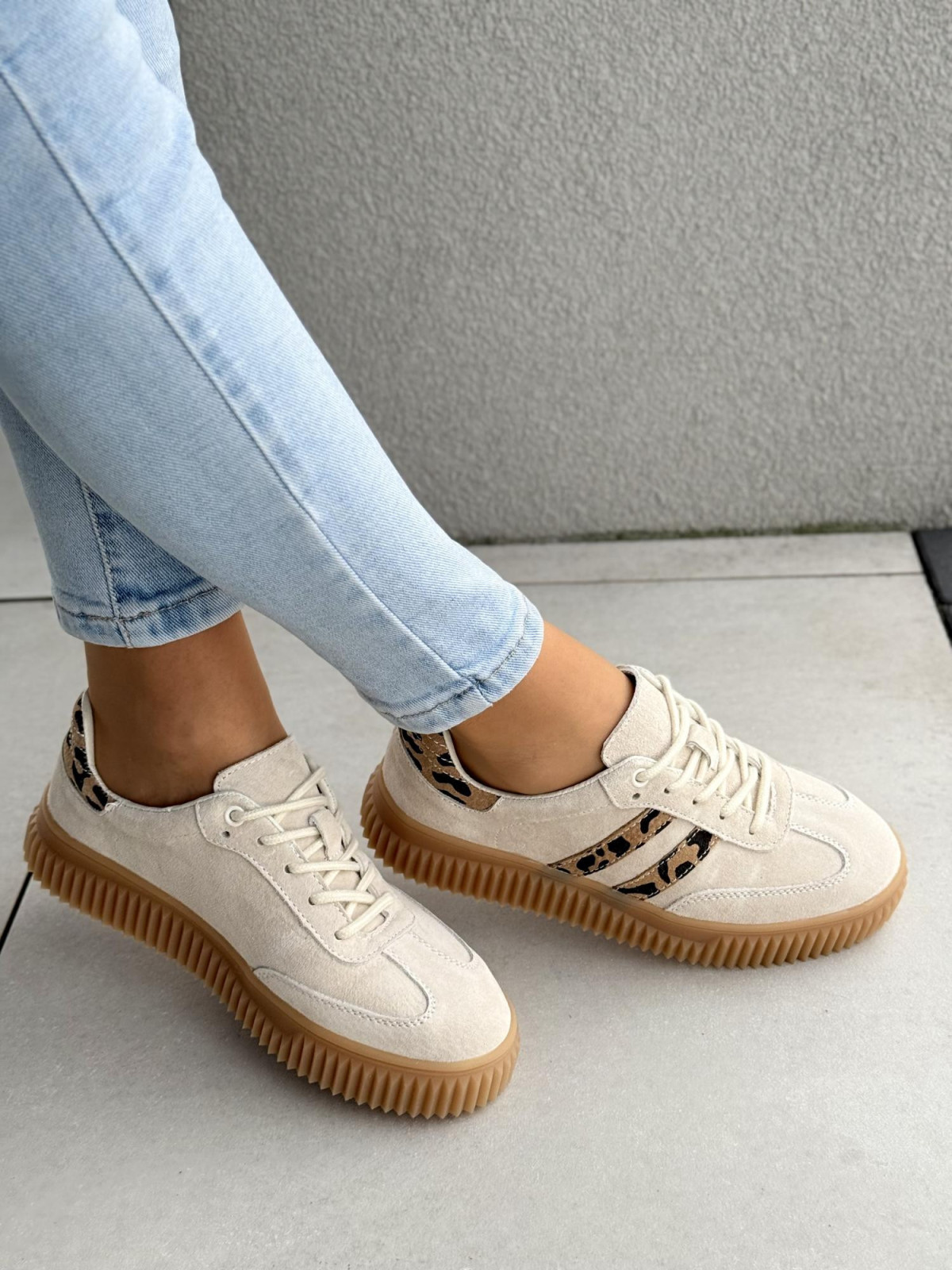 Sneakersy damskie ze skóry naturalnej