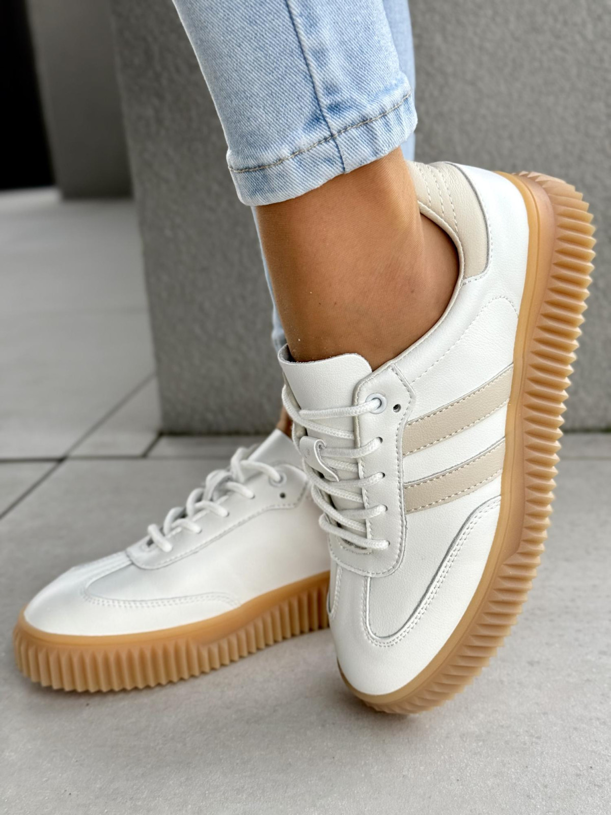 Sneakersy damskie ze skóry naturalnej