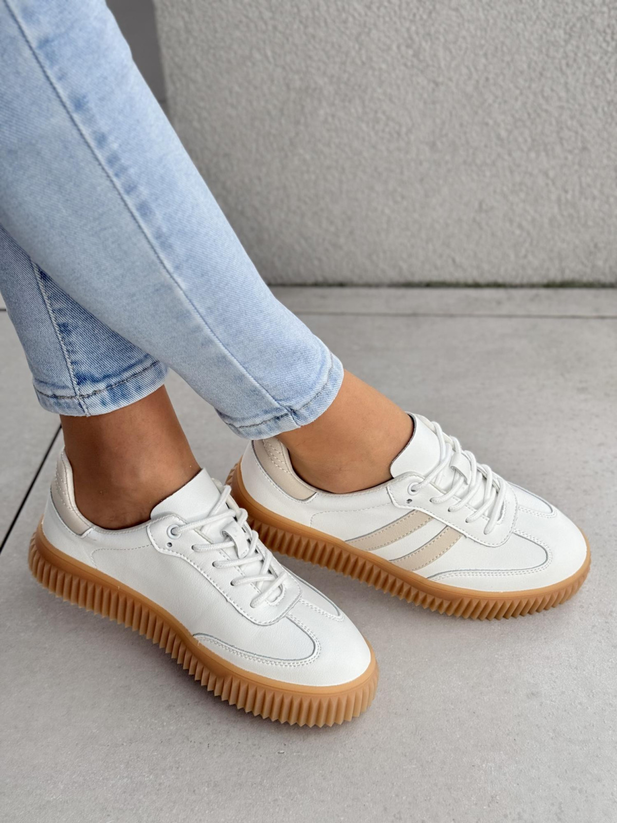 Sneakersy damskie ze skóry naturalnej