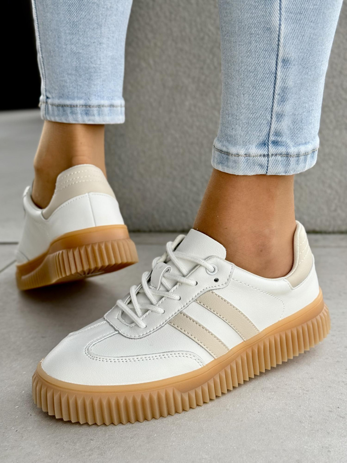 Sneakersy damskie ze skóry naturalnej