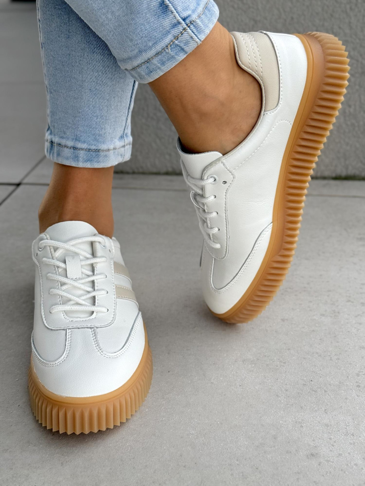 Sneakersy damskie ze skóry naturalnej