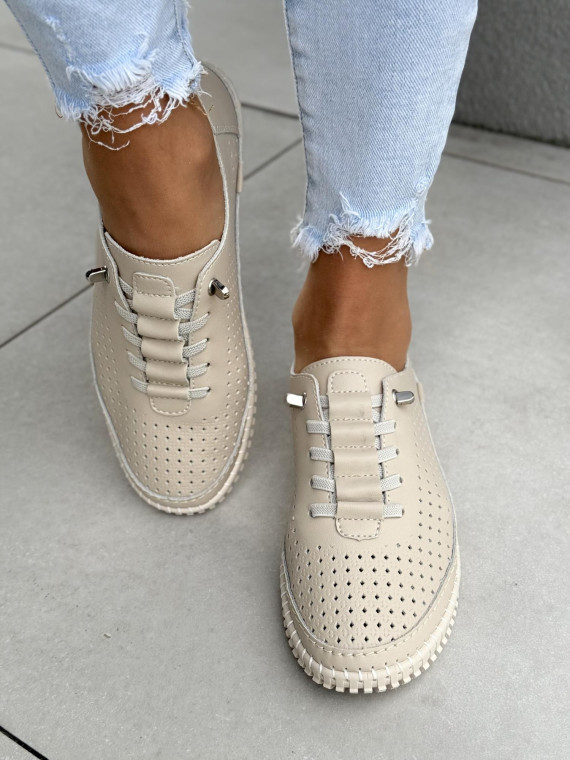 Półbuty damskie ze skóry naturalnej