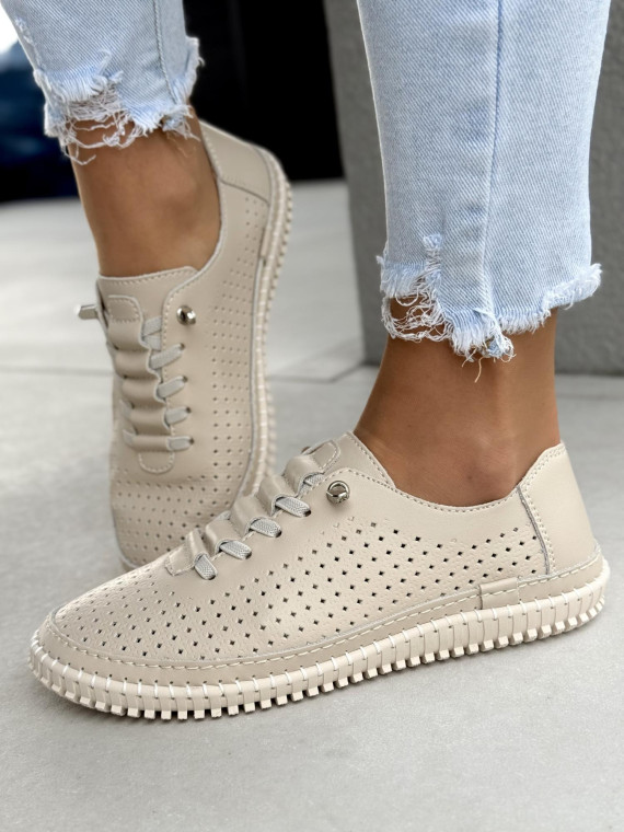 Półbuty damskie ze skóry naturalnej