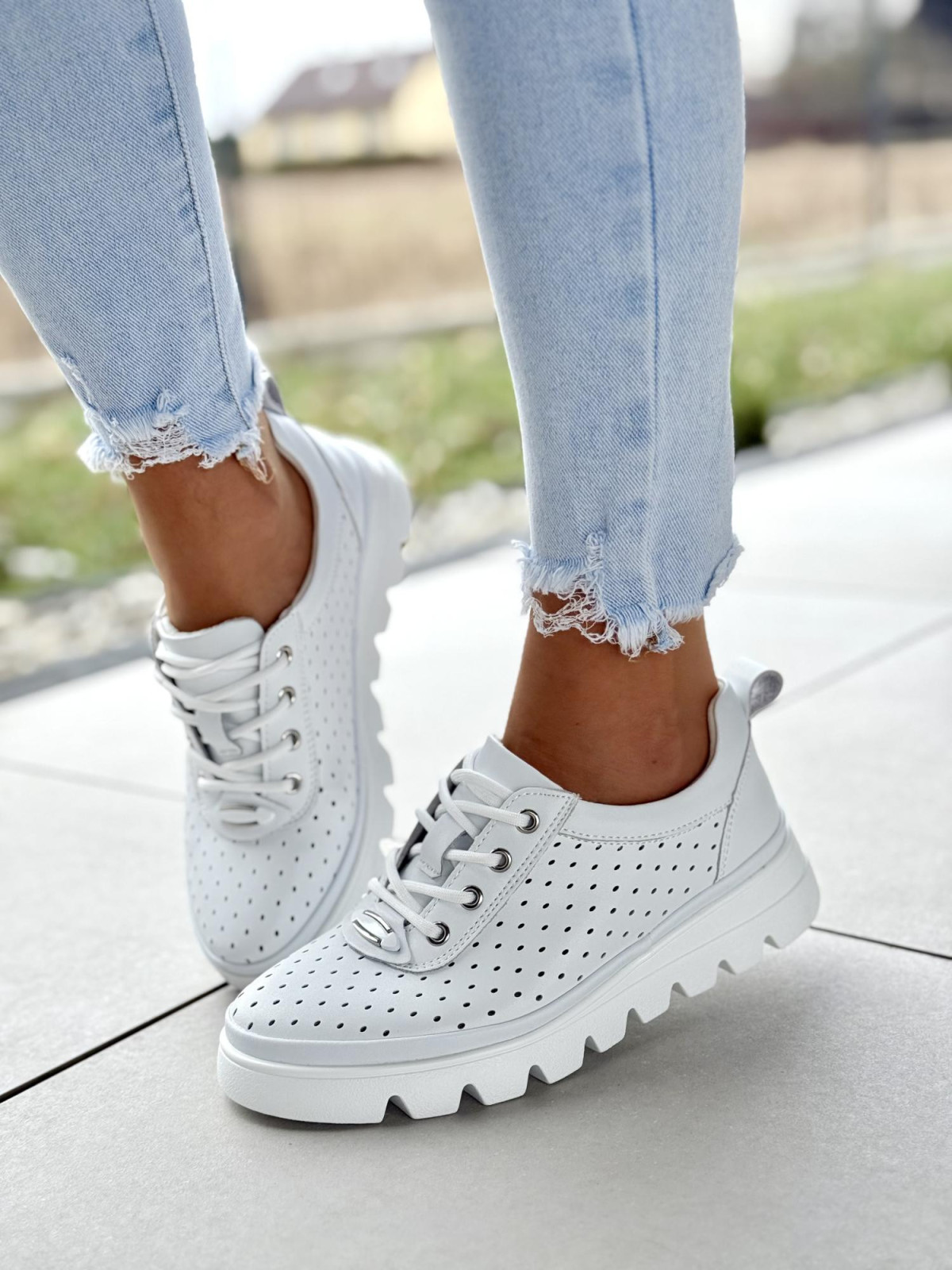 Sneakersy damskie ze skóry naturalnej