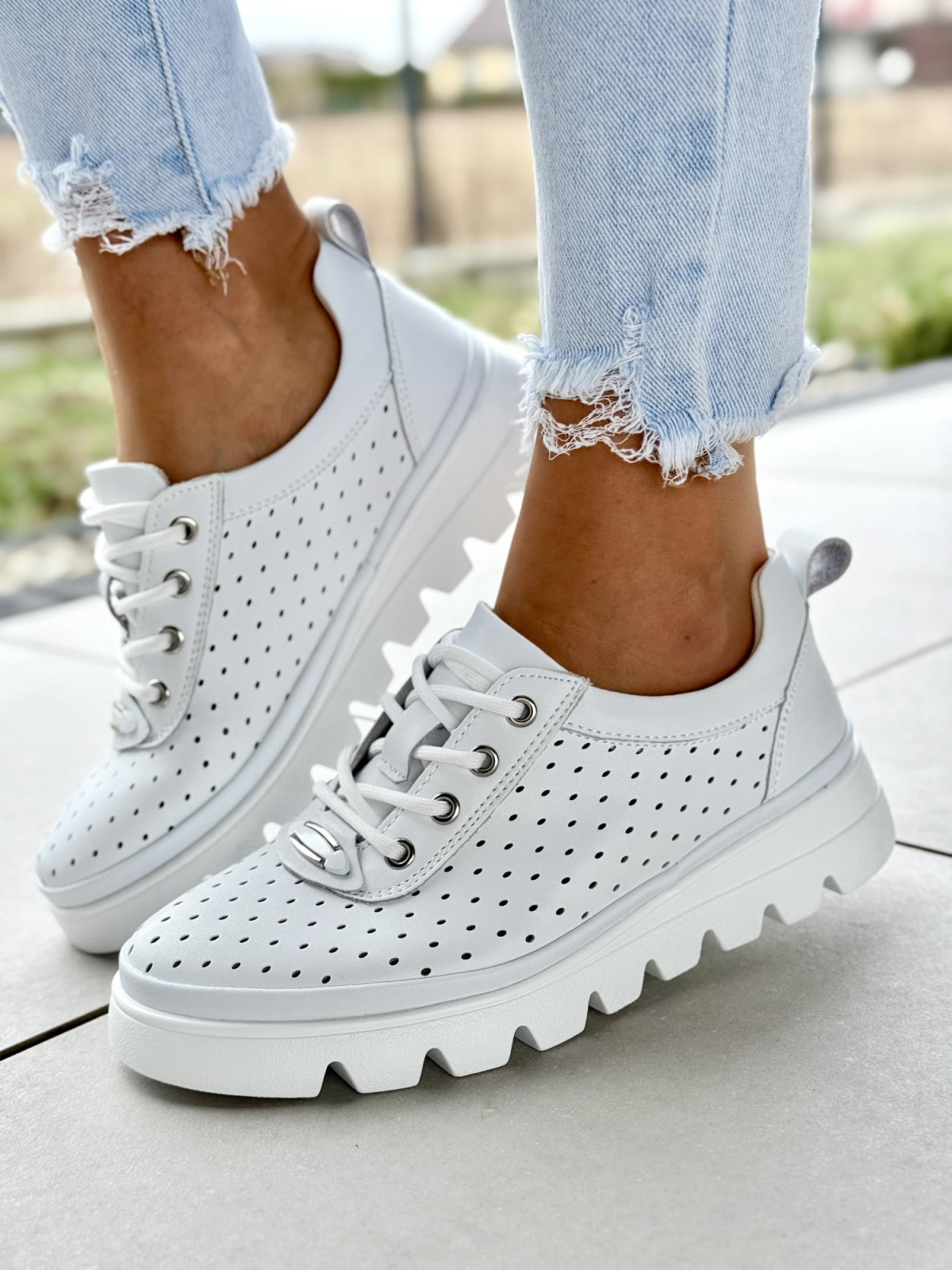 Sneakersy damskie ze skóry naturalnej