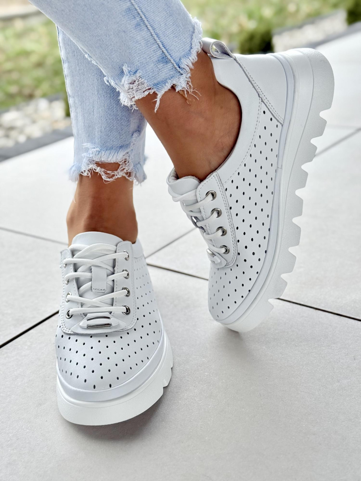 Sneakersy damskie ze skóry naturalnej