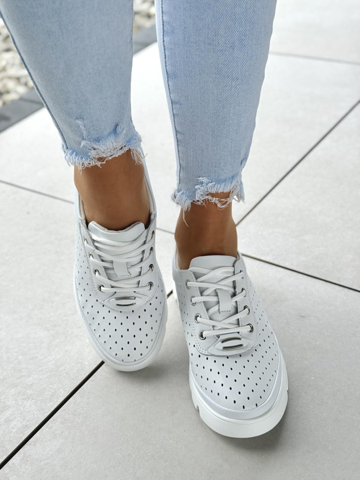 Sneakersy damskie ze skóry naturalnej