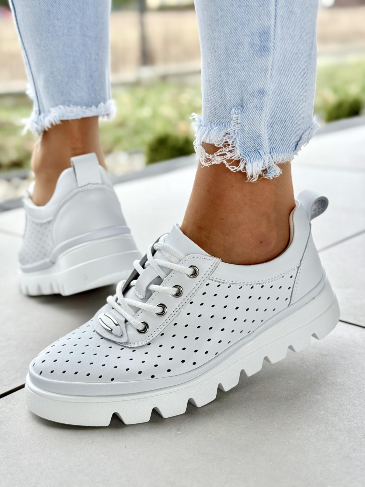 Sneakersy damskie ze skóry naturalnej