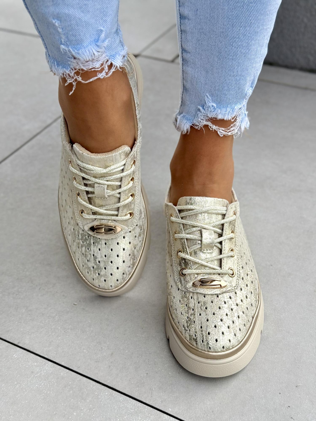 Sneakersy damskie ze skóry naturalnej