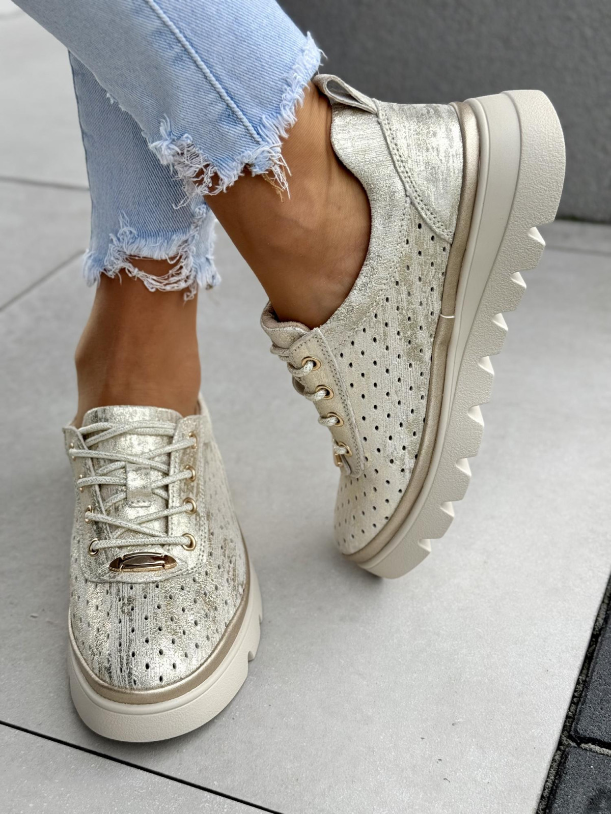 Sneakersy damskie ze skóry naturalnej