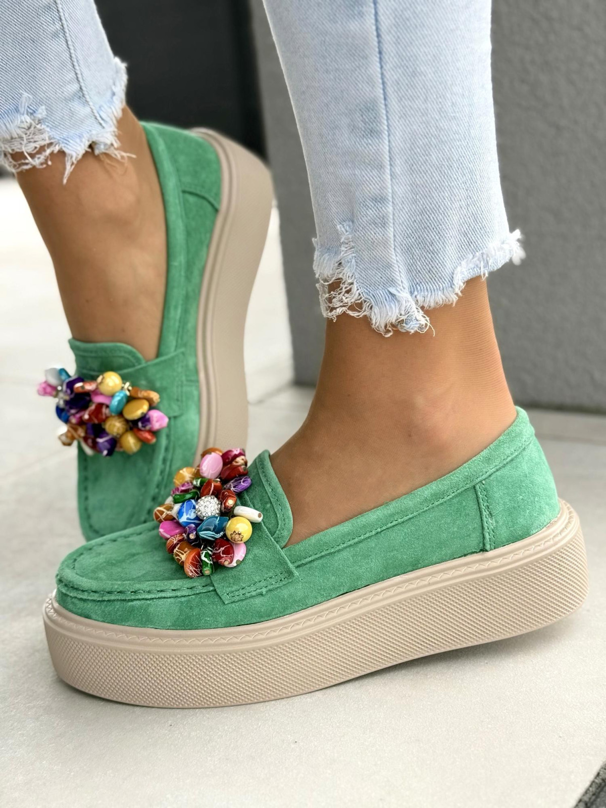 Mokasyny damskie ze skóry naturalnej