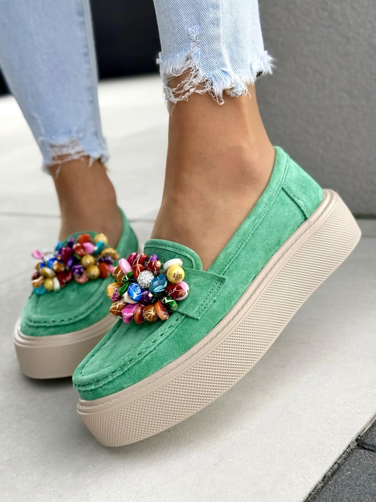 Mokasyny damskie ze skóry naturalnej