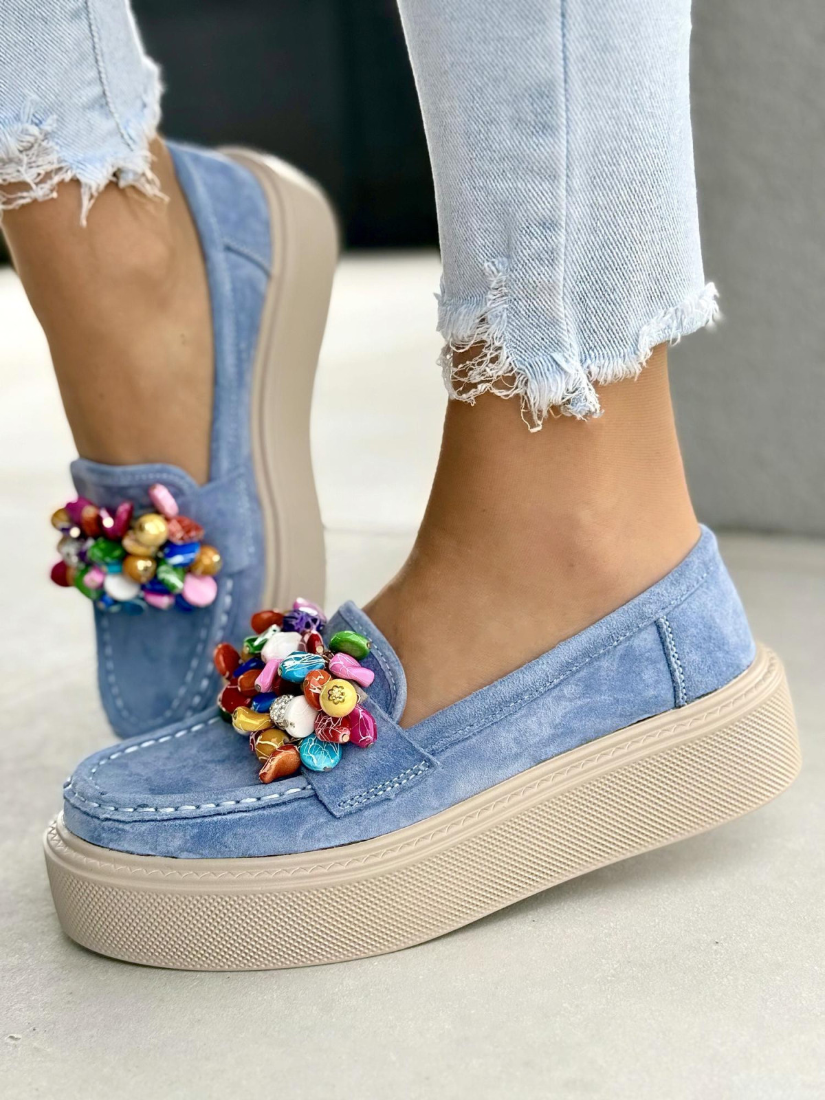 Mokasyny damskie ze skóry naturalnej