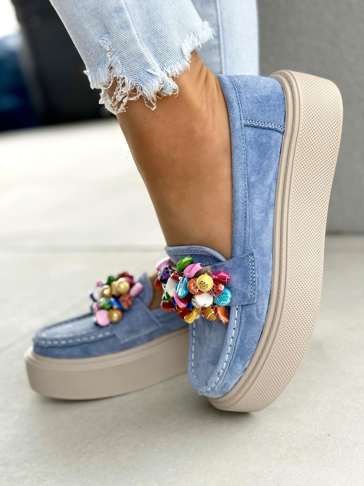 Mokasyny damskie ze skóry naturalnej