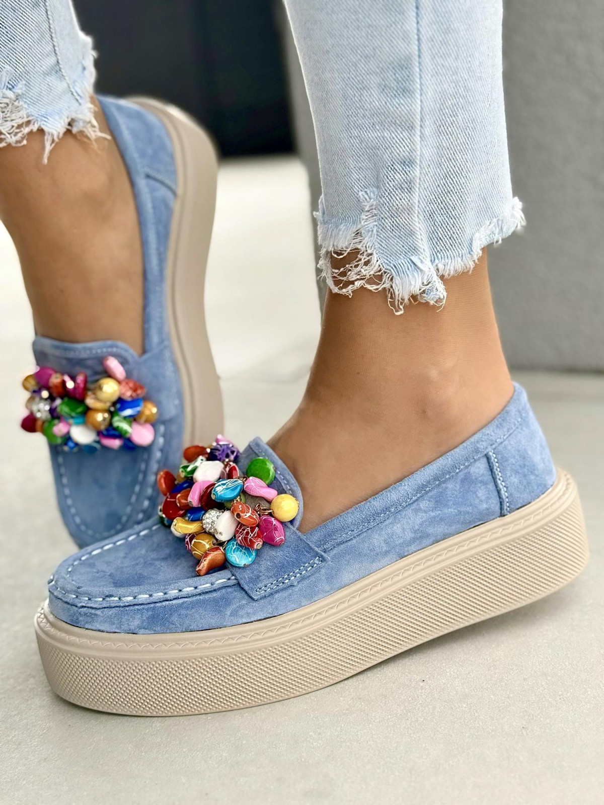 Mokasyny damskie ze skóry naturalnej