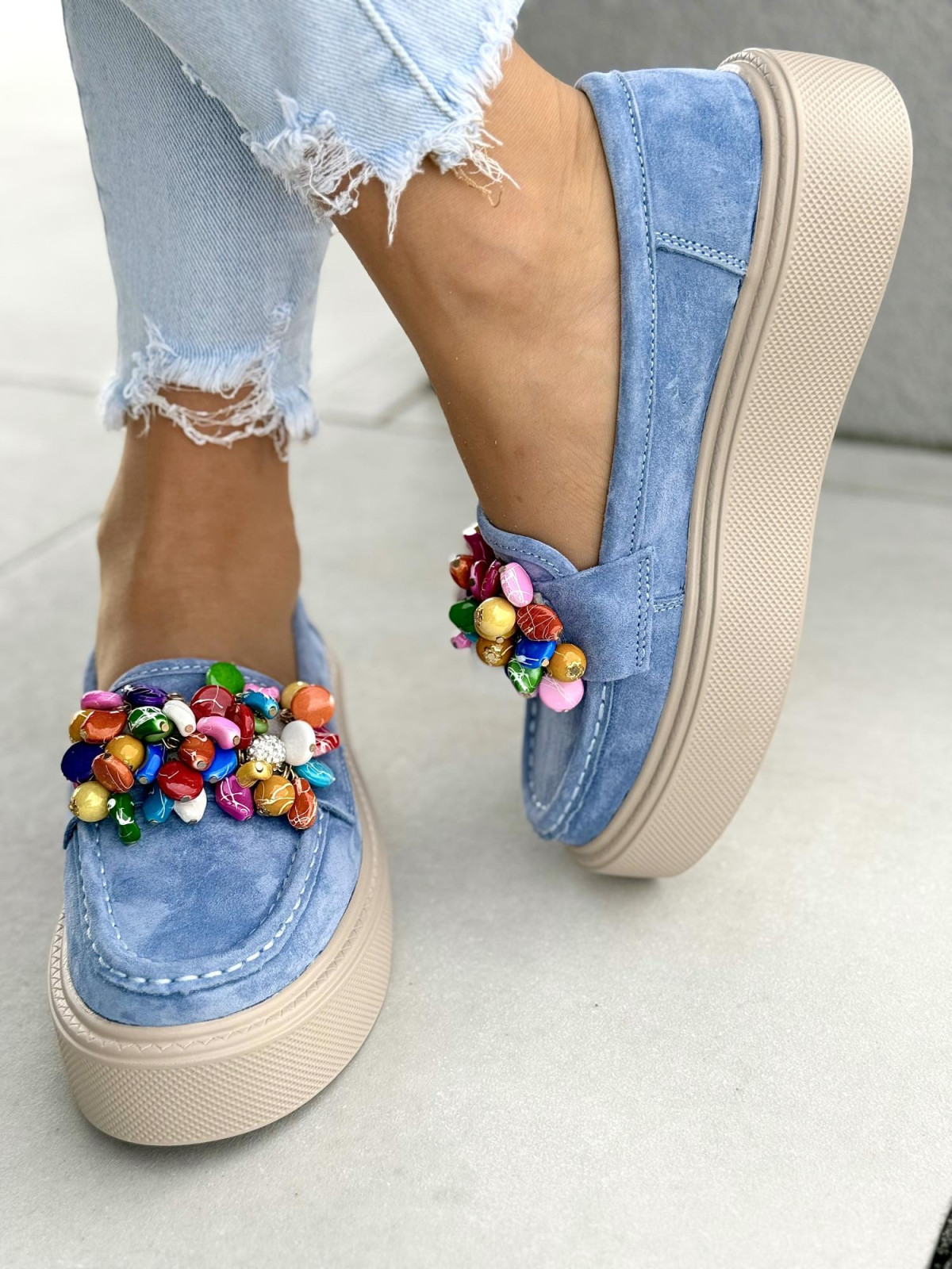 Mokasyny damskie ze skóry naturalnej