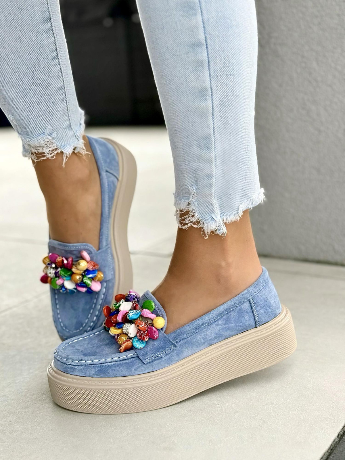 Mokasyny damskie ze skóry naturalnej