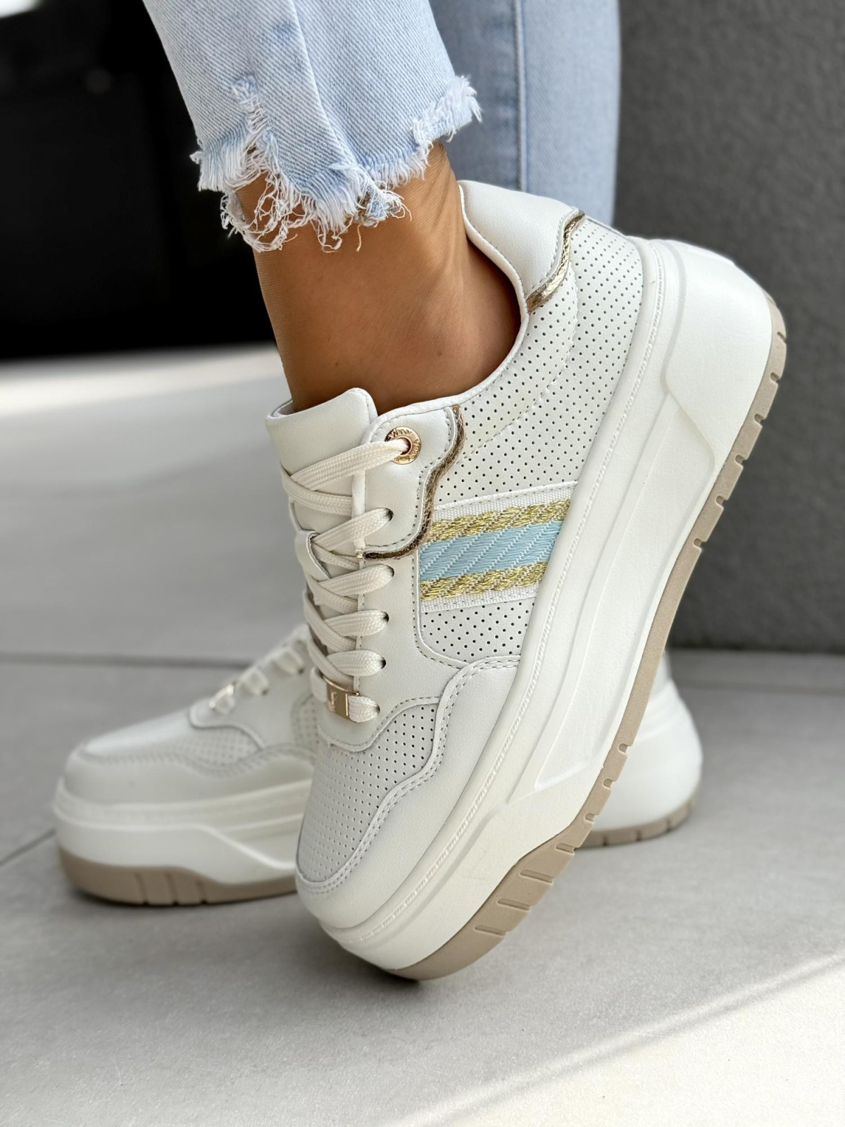 Sneakersy damskie ze skóry naturalnej