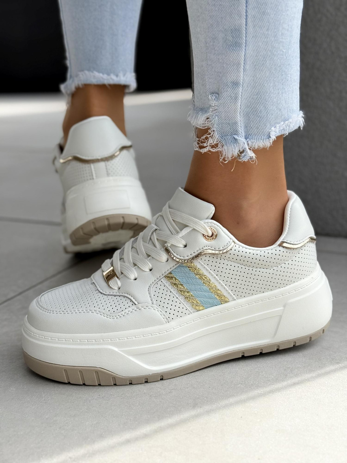 Sneakersy damskie ze skóry naturalnej