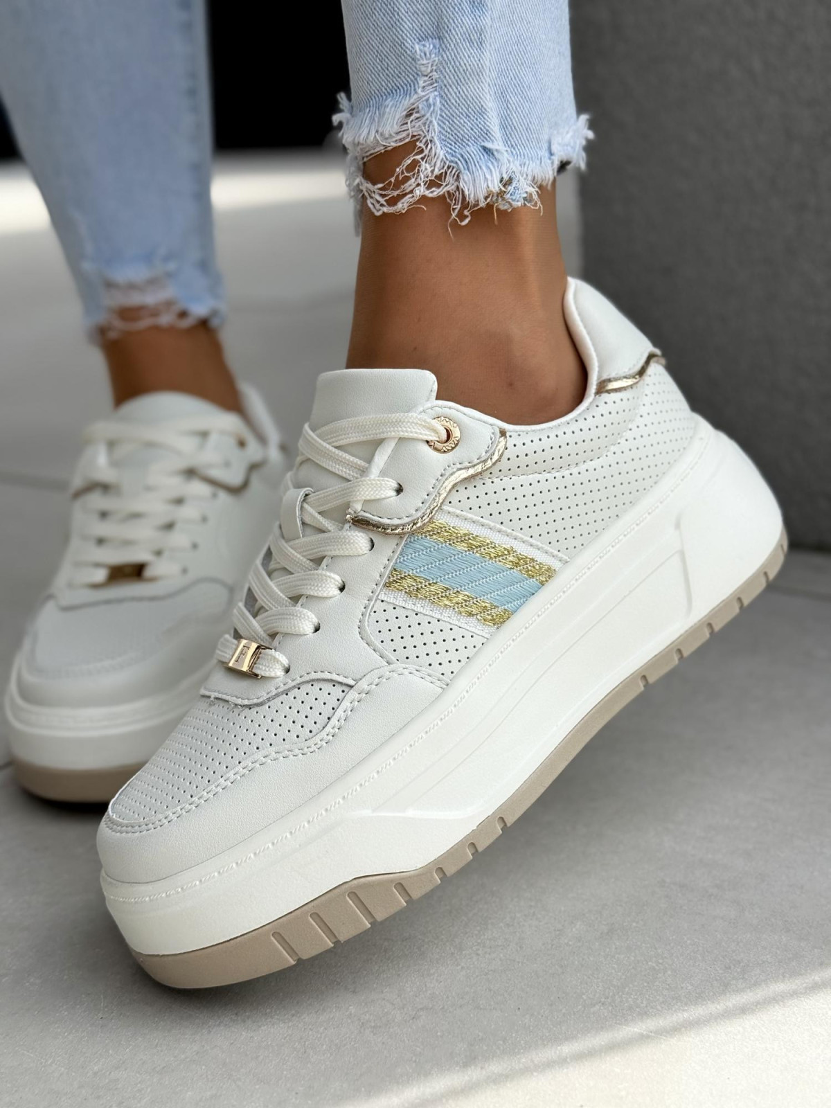 Sneakersy damskie ze skóry naturalnej