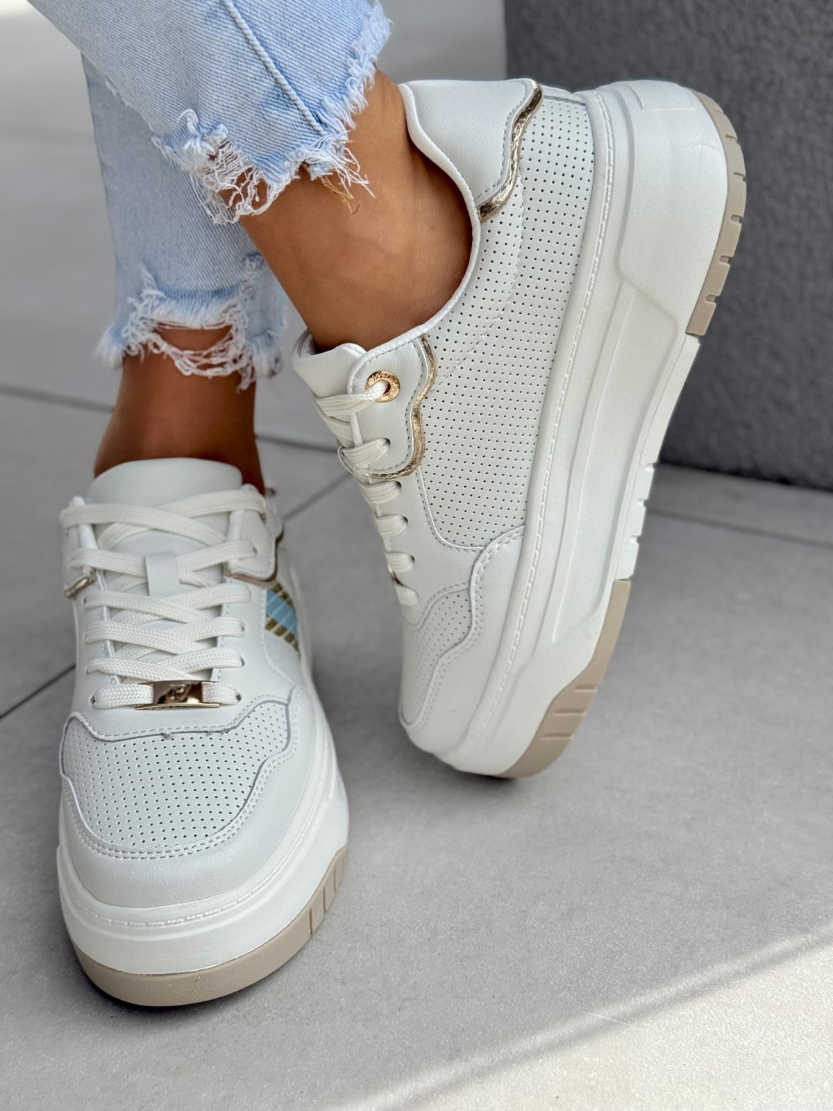 Sneakersy damskie ze skóry naturalnej