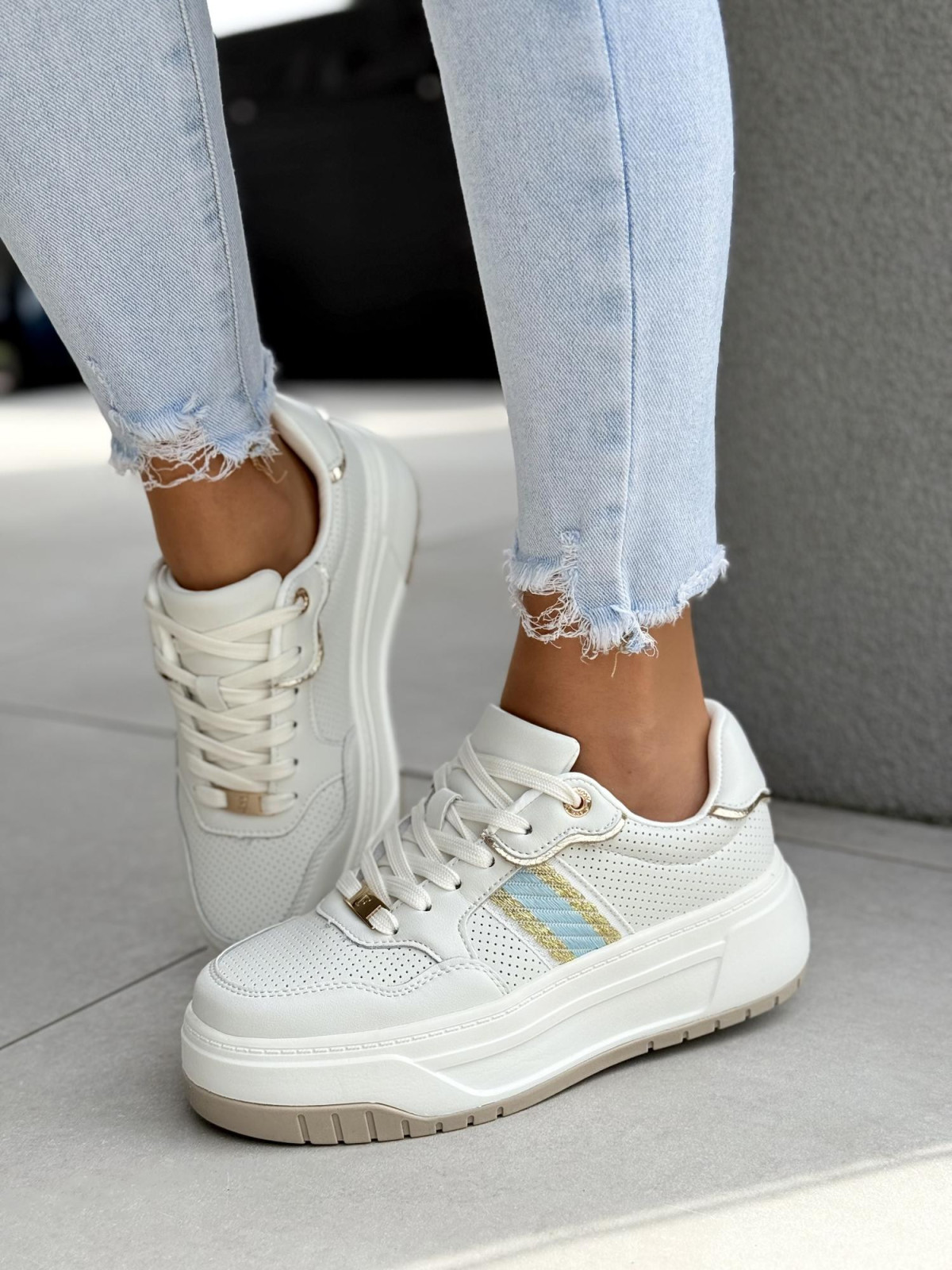 Sneakersy damskie ze skóry naturalnej