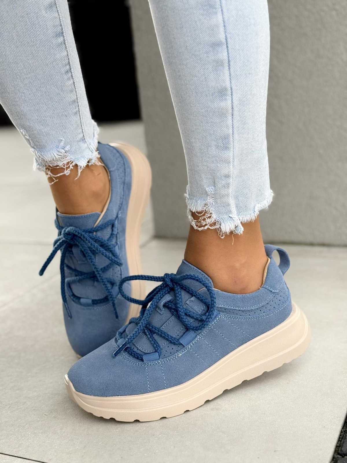 Sneakersy damskie ze skóry naturalnej